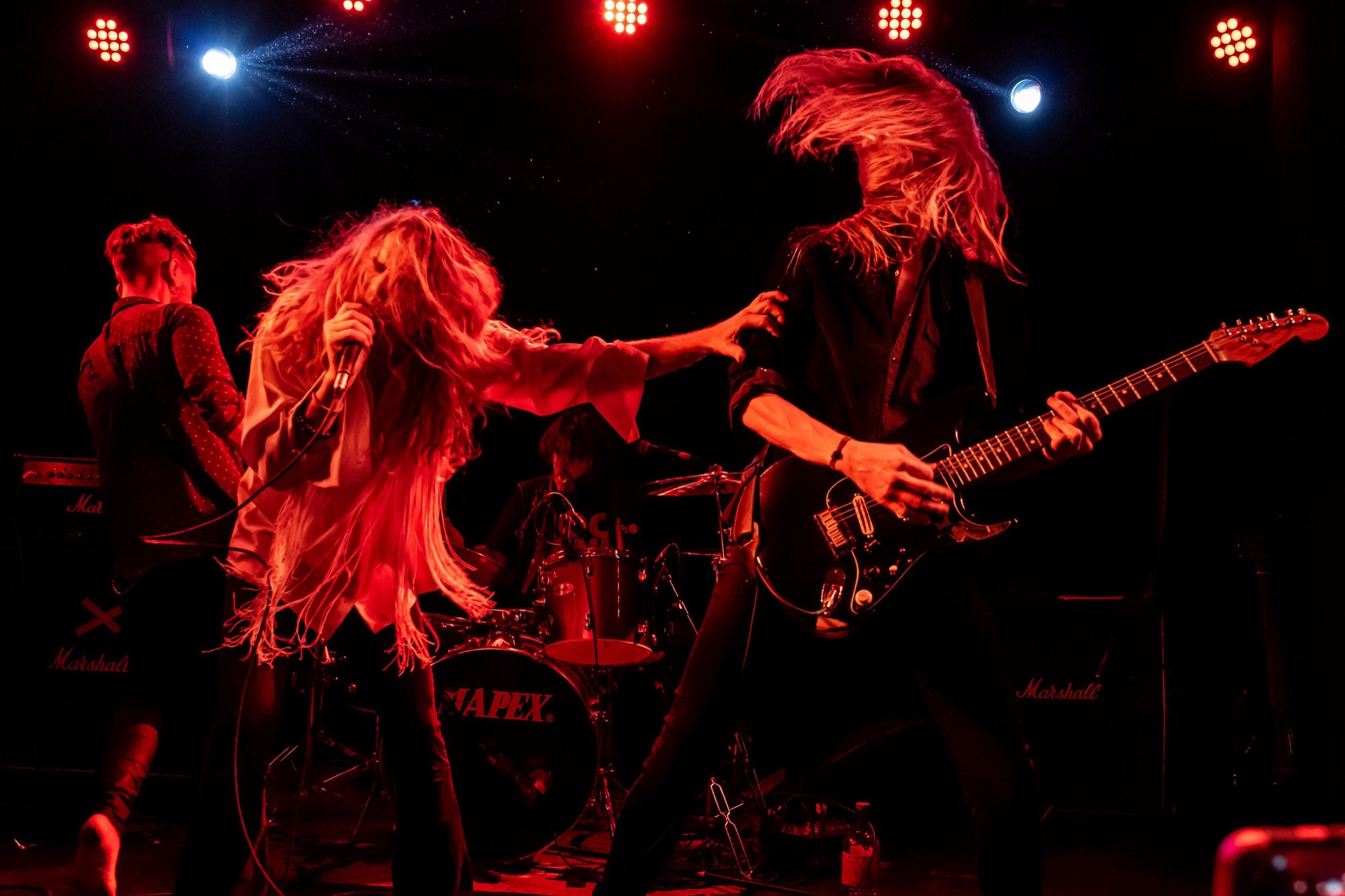 Warrior Soul vocalist and guitarist on stage together